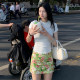 E7Q8 Seaside vacation style colorful plant printed hip skirt for women in summer low waist slim sweet and spicy skirt
