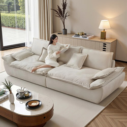 2025 New Modern Minimalist Cream-Style Chenille Sofa for Small Living Rooms, Straight-Line Sailboat Fabric Sofa