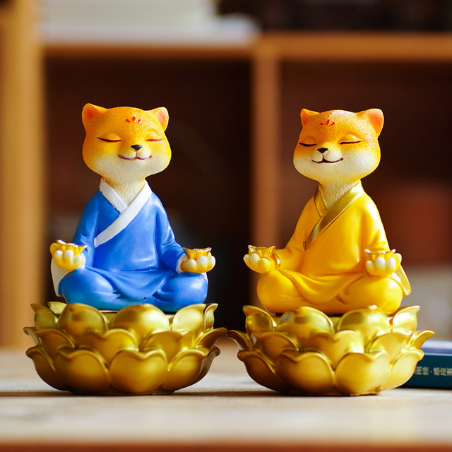 Wong Tai Sin's real body ornaments, Zen style ancient style weasel Buddhist temple mantras, Zen style home altar statues, creative decorations