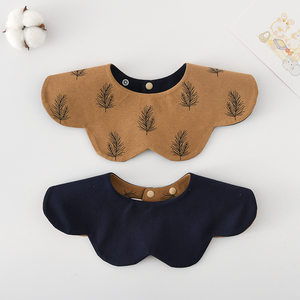 
Foreign trade ins baby rotating bib newborn saliva towel baby bib pure cotton double-sided with children's saliva pocket