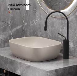 Modern Minimalist Colorful Countertop Basin for Home Use, Single Washbasin, Ceramic Washbasin, Round Small Balcony Basin