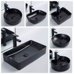 Nordic Countertop Basin for Home Use, Small-Sized Ceramic Square Washbasin with Marble Pattern, Light Luxury Single Basin