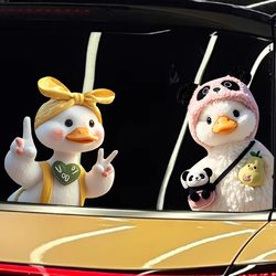 Car Sticker Cute Duck 3D Car Sticker Cartoon Cute Electric Car Decoration Scratch Covering Side Window Decal