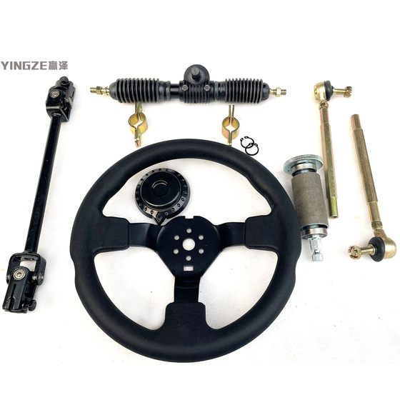 Self-made four-wheel electric motorcycle kart accessories 32-42cm steer steering machine steering wheel lever ball head