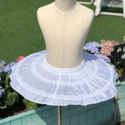 Children/Adult Ballet Performance Tutu Skirt with 30cm Fishbone, Adjustable Flat Ballet Skirt for Girls