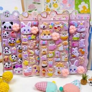 
New cat paw pinch stickers for children to decompress butt stickers cartoon cat bunny dog sticker toy three-dimensional