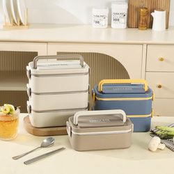 Rectangular Insulated Lunch Box, Microwaveable, 304 Stainless Steel Lunch Box, Multi-Layer Lunch Box for Working Girls
