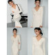 NEVA HU black French V-neck dress with women's design niche 2025 spring slim temperament hip-covering long skirt