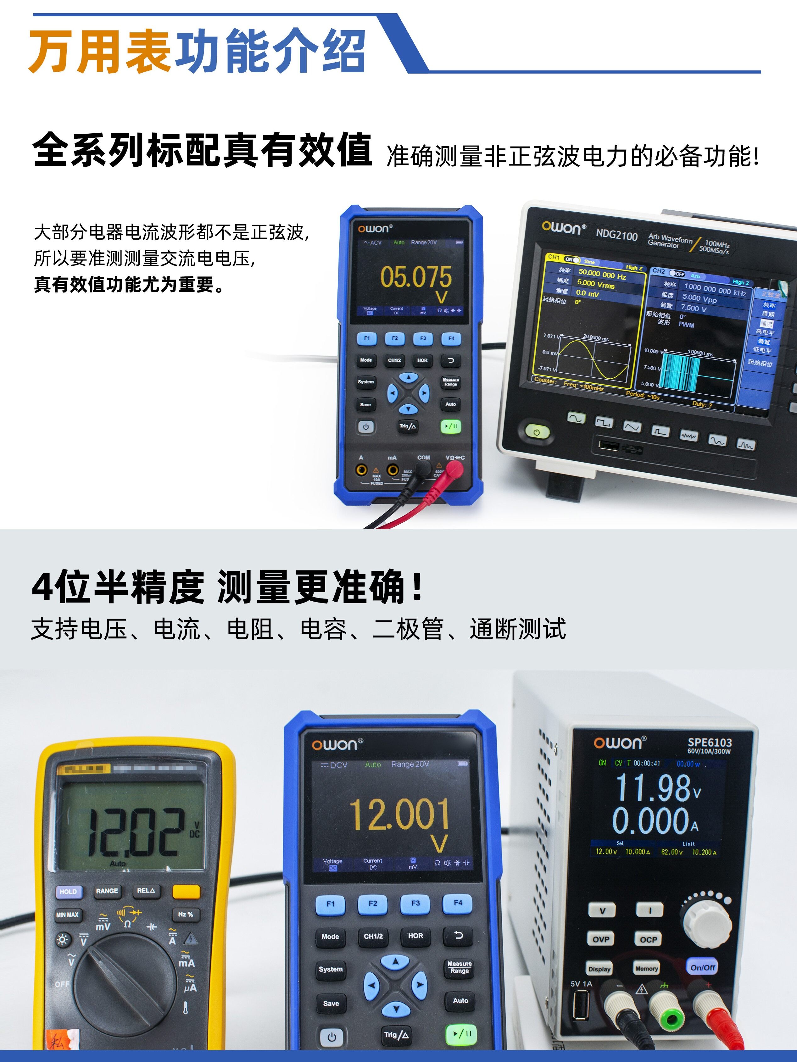 OWON® Serie HDS200 Oscilloscopio Portatile A 2 Canali Con - Foto 3