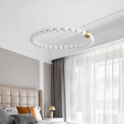 Living Room Chandelier, Trendy Light Luxury Creative Designer Dining Table Bar Pendant Light, French Pearl String Smart Lighting