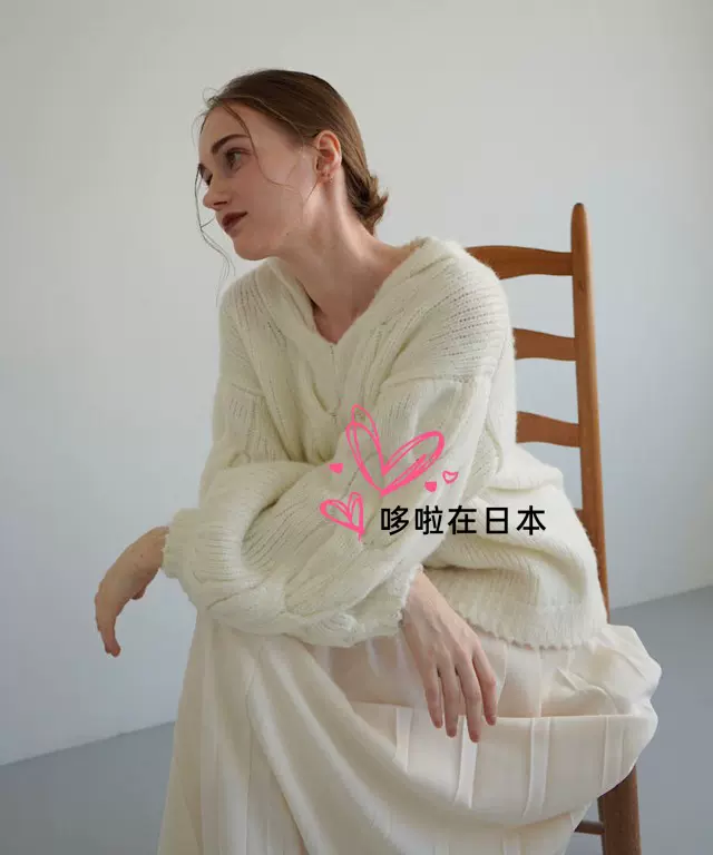 日本代购拼邮包税ACKA毛衣cable balloon sleeve knit-Taobao