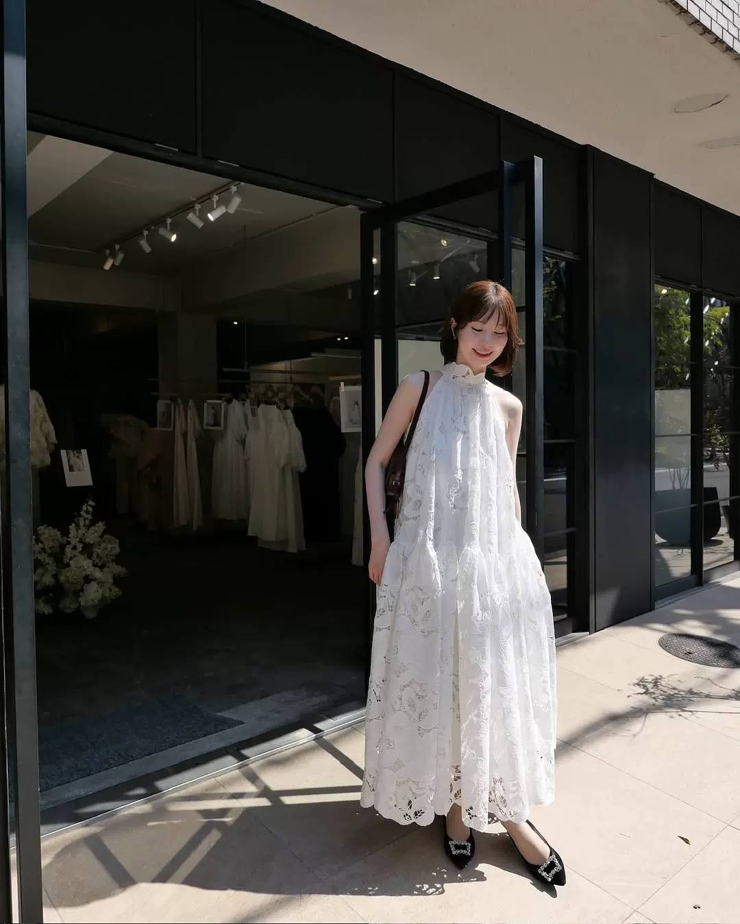 日本代购拼邮包税ACKA连衣裙flower lace dress acka flower lace dress