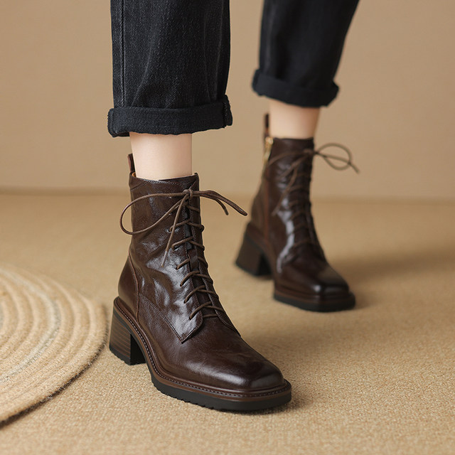 Single Hit Fall And Winter Pointy Thick Heel Casual Short Women'S  Martin Boots