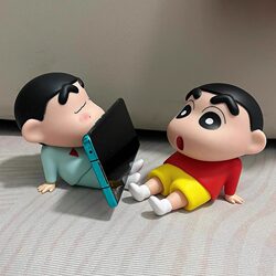 Crayon Shin-Chan Phone Stand Lazy Phone Holder Cute Desktop Ornament Figurine Model Trendy Toy Gift for Friends Fun Personalized Creative Phone Stand