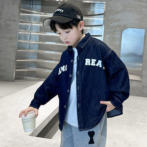 
German children's clothing boys' shirts new models medium and large boys' denim handsome season shirts trendy