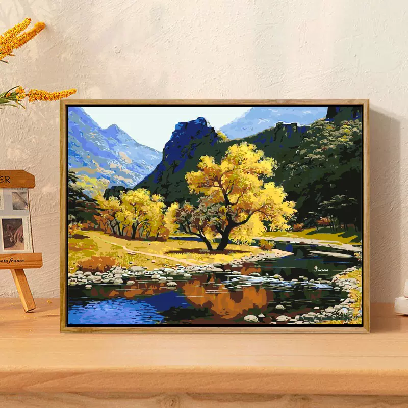 绚丽极光数字油画手绘画画diy填充色油彩画解闷减压手工添色画