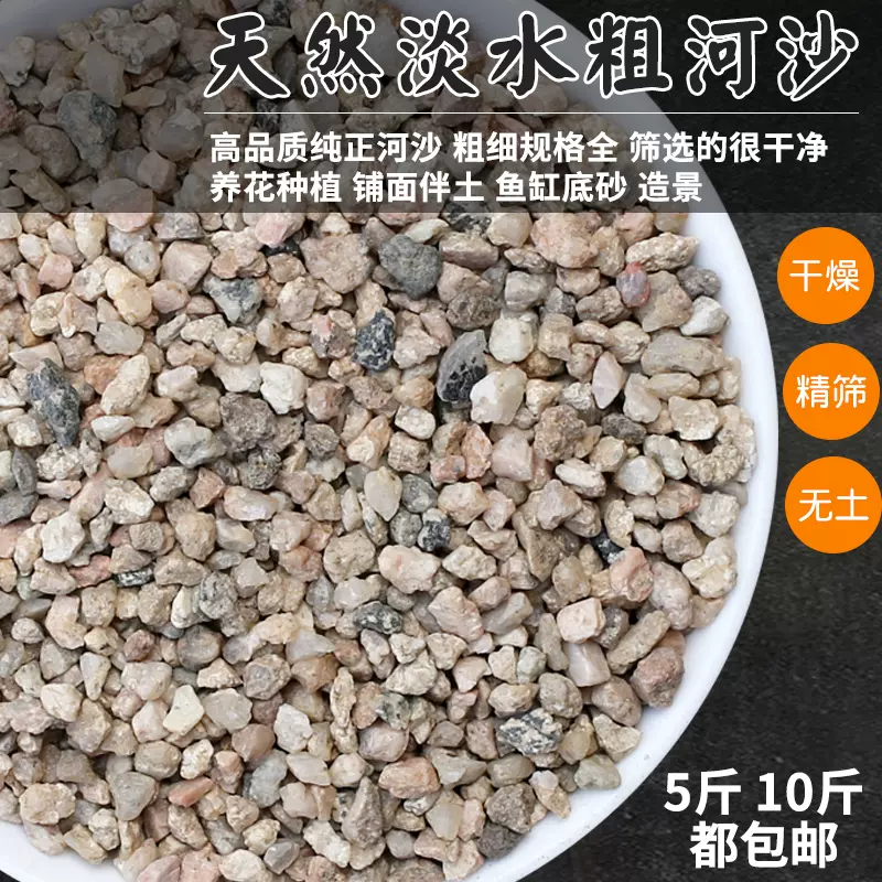 天然粗河沙粗砂多肉铺面石配土细沙子颗粒种植养