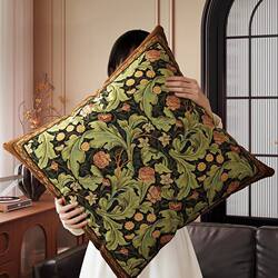 American Retro Floral Oversized Throw Pillow for Living Room Sofa, Light Luxury High-End Cushion, Large Size Pillowcase with Insert Lumbar Pillow