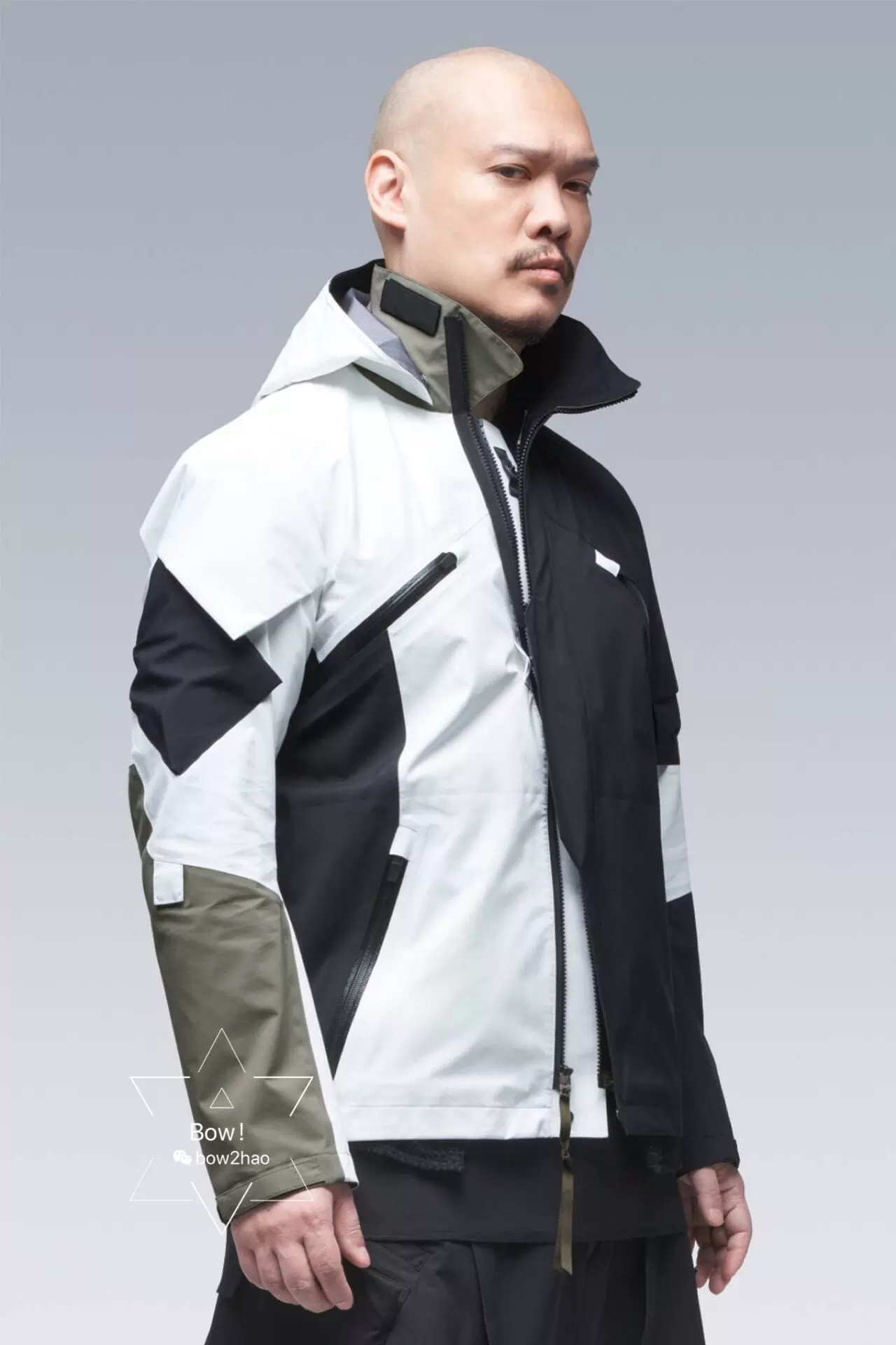 Acronym J1B-GT城市机能多口袋防水防风冲锋衣连帽夹克拼色外套-Taobao