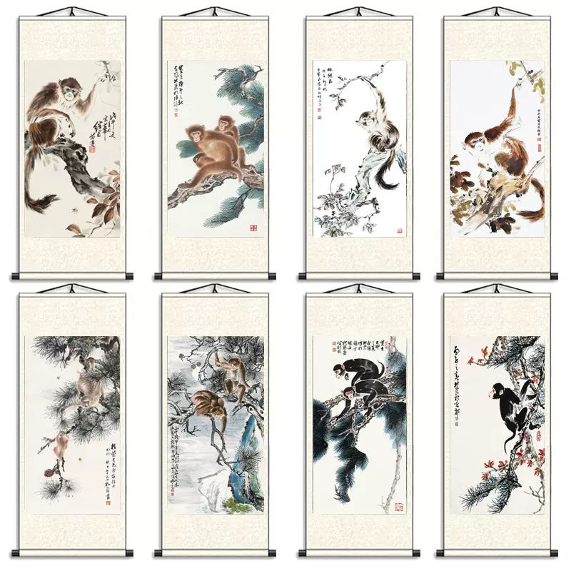 古典四大美女卷轴画杨贵妃西施貂蝉王昭君挂画可客制绢布人物画