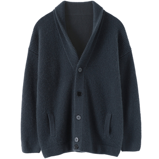
Men's soul temperament~Heavy thickened V lapel men's cashmere cardigan pure cashmere sweater men's knitted jacket
