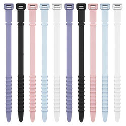 18CM fish bone silicone cable organizer data cable storage tie headphone cable winding strap cord fixer