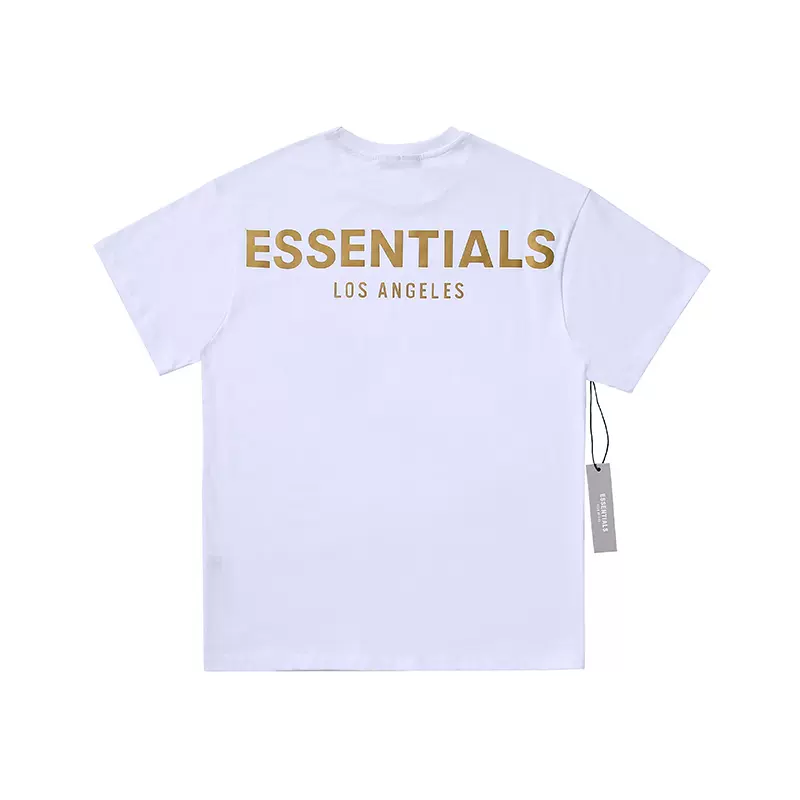 FOG FEAR OF GOD ESSENTIALS 限定金色男女宽松休闲情侣短袖t恤潮-Taobao