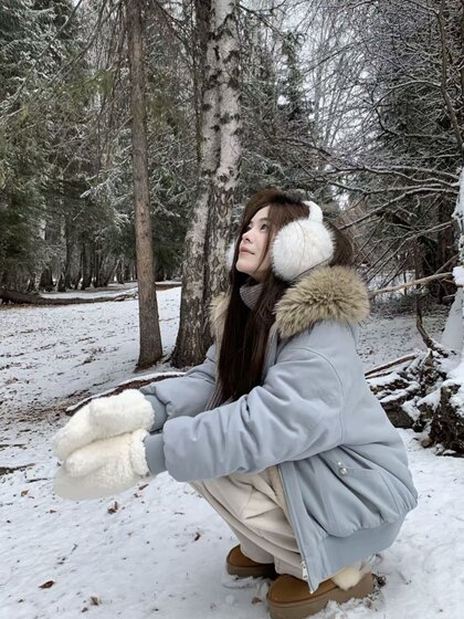 
American retro fur collar hooded cotton coat for men, winter thickened warm cotton coat, couple style loose casual cotton jacket