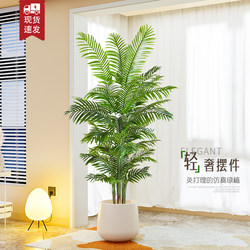Artificial Green Plant Potted Tree for Living Room Cabinet Large Decoration Indoor Floor-Standing Landscaping Faux Phoenix Tail Ornament