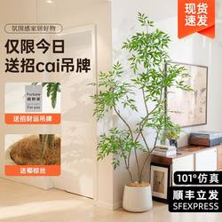 Artificial Green Plant Nandina Domestica for Indoor Decoration, Fake Plant for Living Room and Balcony, Decorative Tree, Floor-Standing Ornament, Potted Artificial Flower