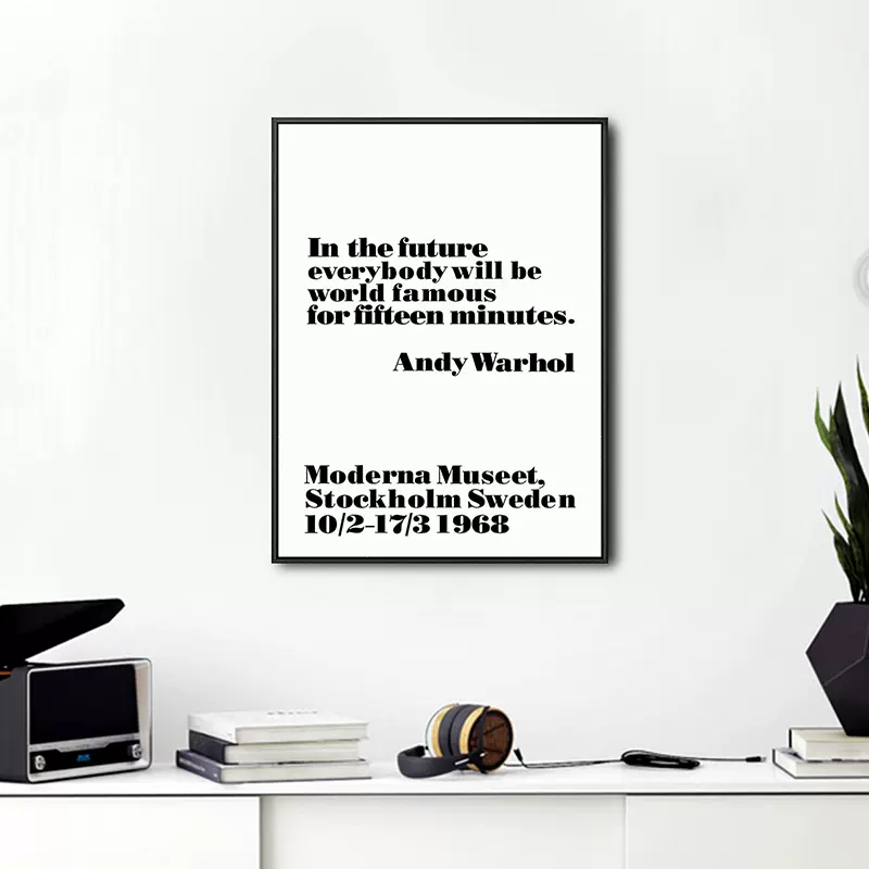 Andy Warhol 安迪沃霍爾名言英文字現代北歐書房裝飾畫掛