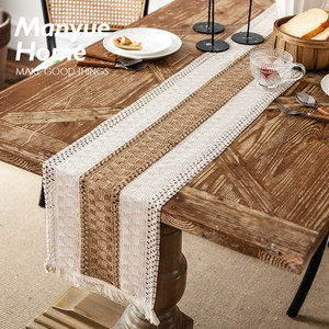 
Crane Home Retro Fabric Table Flag Dining Table Flag Clothing Coffee Table TV Cabinet Table Clothing Table Decoration Clothing Long Strips