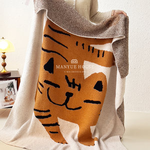 
Crane A Class Cartoon Ins Wind Half-Side Fleece Bedside Cover Blanket Thickened Sofa Blanket Nap Blanket All Seasons Universal