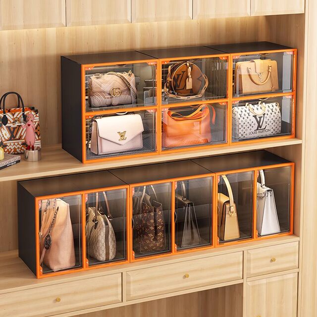 Bag Storage Racking Bag storage artifact wardrobe divider rack for bags dustproof wardrobe ...