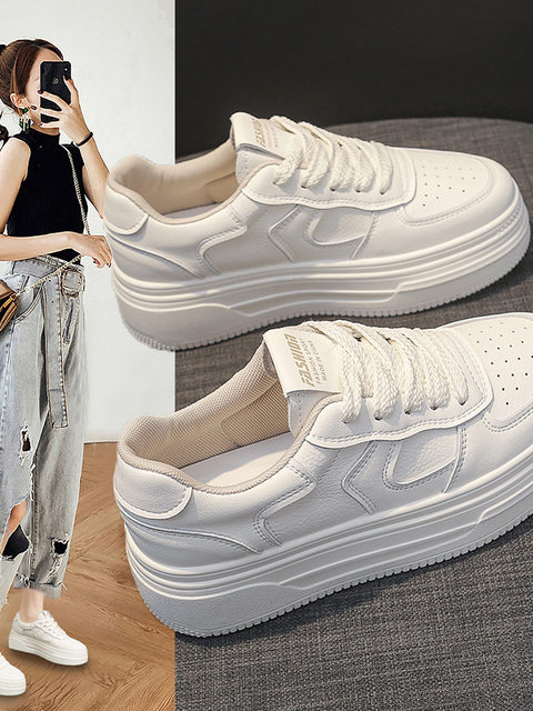 Chaosini official website genuine leather thick-soled high-rise shoes ...