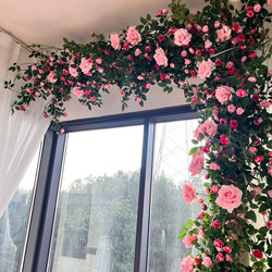 Artificial Rose Vines to Cover and Decorate Air Conditioning Pipes, Heating Pipes, Balcony Railings, Hanging Flower Vines for Chairs