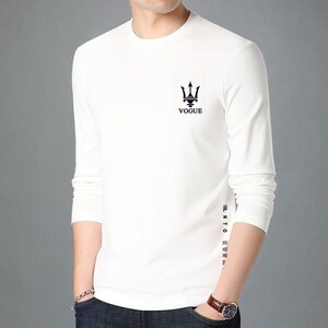 Men's long -sleeved T -shirt men in autumn clothes in autumn clothing men's loose and elastic bottom shirt men's Korean version of print T -shirt
