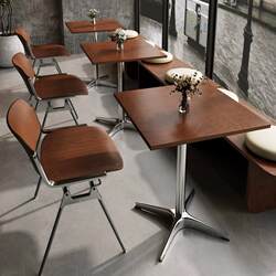 Medieval style coffee shop table and chair combination ocean board table internet celebrity restaurant Korean cuisine milk tea dessert shop square table