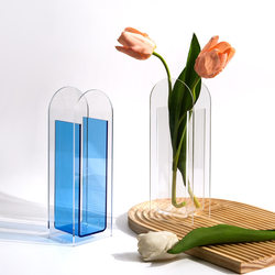 Acrylic Vase ins Modern Casual Flower Arrangement Dried Flowers Creative Ornament Crafts European Style Home Living Room Decoration