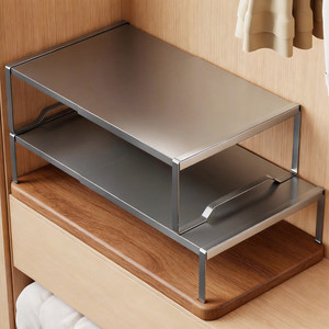 
Wardrobe layered board clothes and pants classification storage rack bedroom clothing organization artifact cabinet partition storage rack