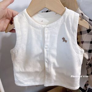 
Spring, autumn and winter Korean children's clothing for boys and girls, skin-friendly double-sided vest, milk velvet cotton vest