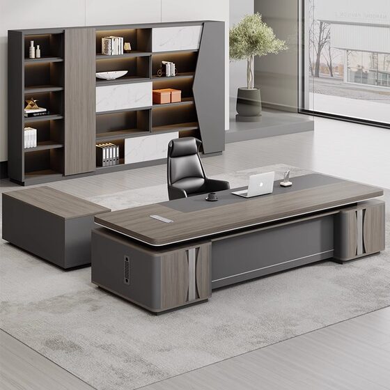 
Boss desk office desk chair combination simple modern president desk leader light luxury office furniture manager large desk