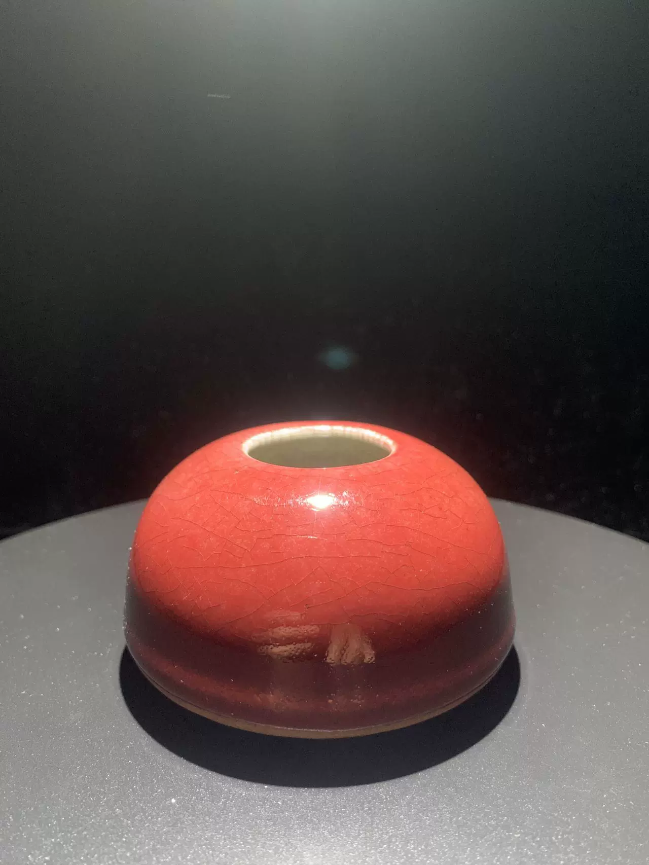 中国　祭紅釉水盂　木箱入　送料込み1211 中国 祭紅釉水盂 木箱入 送料込み1211 中国 祭紅釉水盂 木箱入 送料