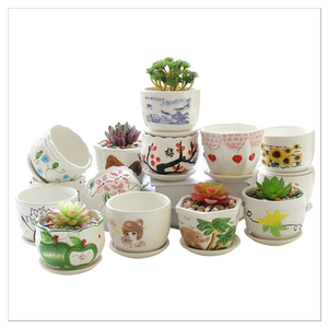 Polychide pot ceramic special offer clearance large succulent plants tray green dill Creative simplicity large -caliber small flower pot