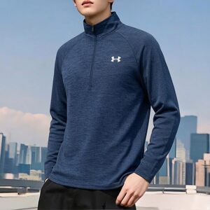 
Under Armor UA men's top spring new Tech men's 1/2 zipper loose breathable training sports long-sleeved T-shirt