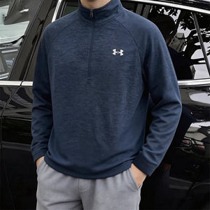 
Under Armor official men's long-sleeved T-shirt spring new half turtleneck top half zipper pullover stand collar bottoming