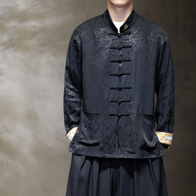 Chinese wind plate buckle silk Tang dressed coat man new Chinese style ...