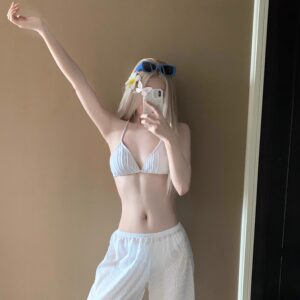 
AYSTUDIO 2025 new bikini three-piece sexy pure lust style split and beautiful swimsuit for women in hot springs