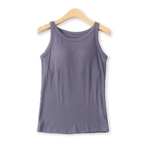 Rayon cup integrated vest Summer new foreign trade women's clothing for inner wear and outer wear elastic band chest pad vest 34056