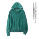 Gold velvet cardigan jacket Spring and autumn new foreign trade women's hooded collar zipper long sleeve solid color casual sweatshirt 30431

